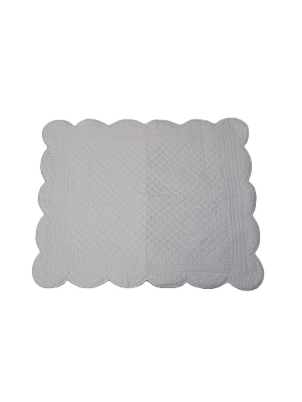 NEW Annie Selke KIT KEMP Power Shake Scallop White Quilted Pillow Sham 28" x 36"